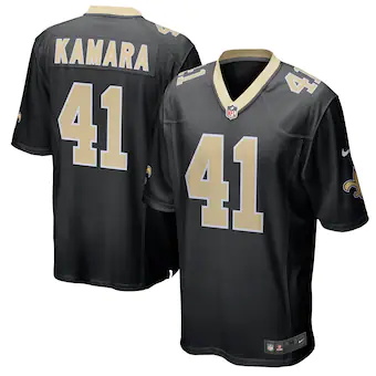 mens nike alvin kamara black new orleans saints game player